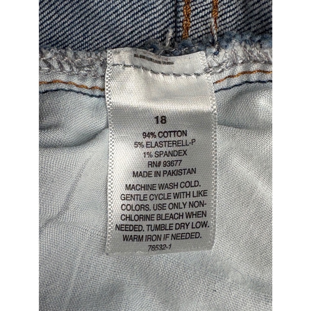 a.n.a High-Rise Straight Jeans Blue Distressed Raw Hem Size 18 - Picture 9 of 9